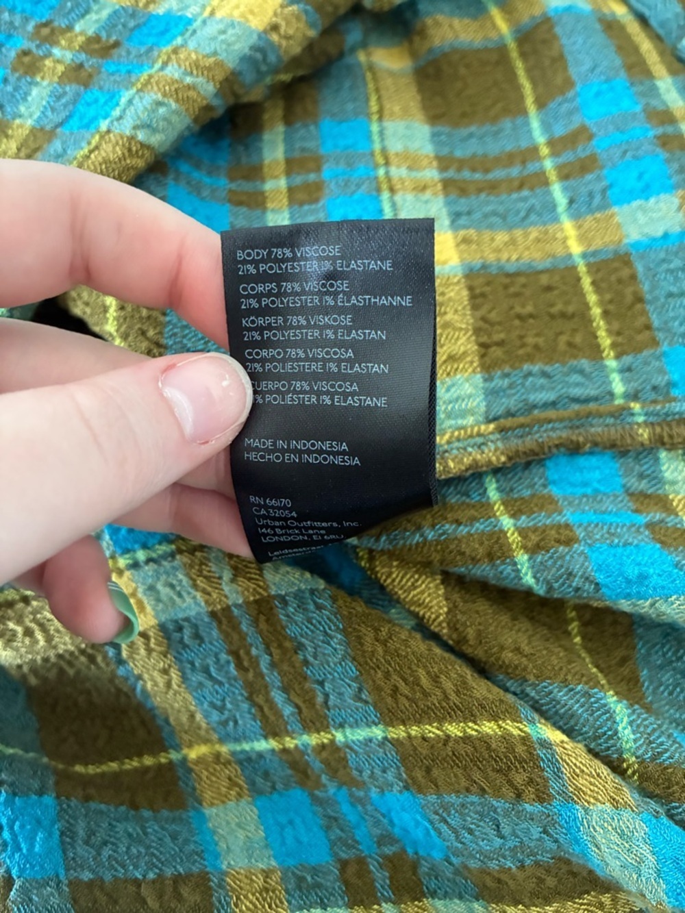 Pilcro Anthropologie Women's The Hadley Green Relaxed Plaid Button Down Shirt - Picture 8 of 10